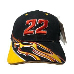 Dave Blaney Cat Racing #22 Vintage NASCAR Strapback Flames Y2K Hat Cap Retro NWT